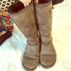 Tall dark brown UGG boots